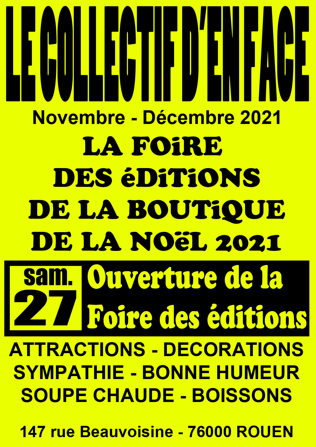 LA FOiRE DES éDiTiONS DE LA BOUTiQUE DE LA NOëL 2021